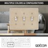 Questech Decor Triple Toggle Light Switch Cover, 3-Gang Electrical Wall Plate, Triple Switch Standard Size Receptacle Cover, Decorative Tumbled Texture, Travertine