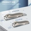 SUTOUG Nail Clippers Set 2 PCS, Strong and Sturdy Nail Clippers for Thick Nails for Fingernails and Toenails, Stainless Steel Nail Clippers for Men and Women