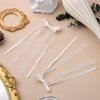 LIFKOME 2Pcs Lace Hair Bow Clips for Women White Ribbon Hair Bow Long Tail Tulle Bow Hair Accessories for Bridal Wedding