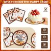 48Packs Thanksgiving Day Party Supplies 24 Plates + 24 Napkin Birthday Thanksgiving Day Party Decorations