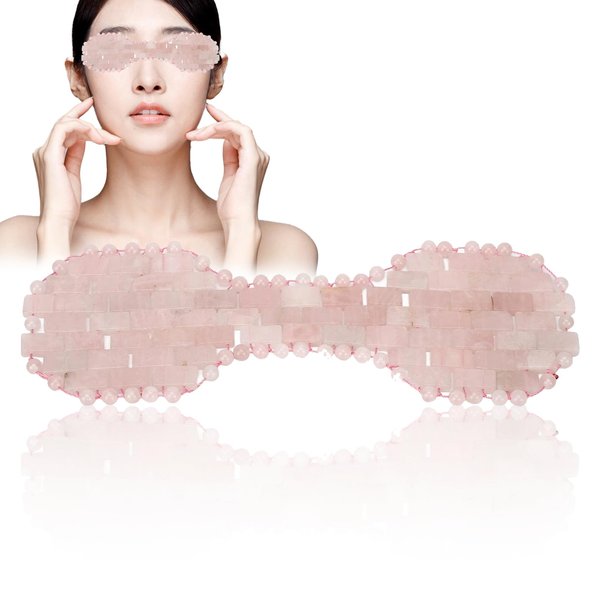 HURRISE Jadestone Eye Pad,Jade Eye Mask,Stone Patch Massage Sleep Eye Pad Jadestone Eye Patch Pink Relaxation, Jadestone Eye Patch Fitting Comfort Eye Covers for Men Women