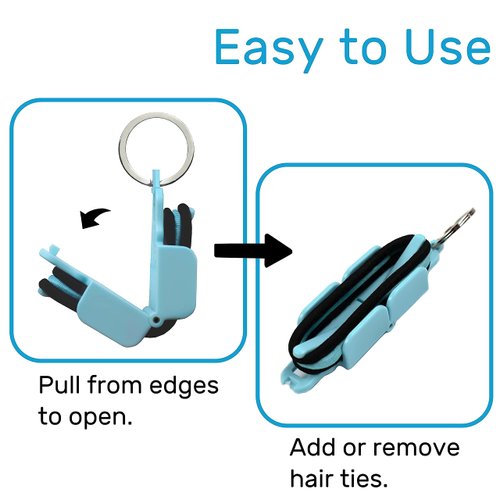 Hair Tie Hub Portable Hair Tie Holder: Stylish Hair Tie Organizer with 3 Bonus Hair Ties (Black)