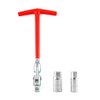 QWORK Spark Plug Socket Wrench, Universal,T-handle, 6mm (5/8") & 21mm (13/16") Remover Installer