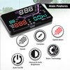 Heads Up Display HUD Screen - Universal 5.5’’ Car Head-Up Windshield Display w/Multi-Color Screen Projector Vehicle Speed, GPS Navigation Compass, Plug and Play w/Speed, Time, Altitude, Etc - Pyle