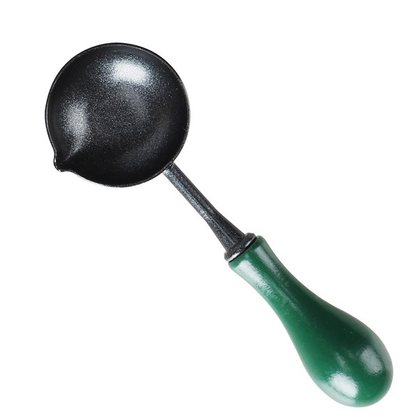 New Wax Seal Spoon Wooden Handle Wax Seal Spoon, Wax Seal Warmer for Wax Seal Stamp Envelope Letter Art Craft (Green)