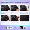 Micro Links Hair Extensions for Black Women Real Human Hair Micro Links Hair Extensions Kinky Curly Micro Link Hair Extensions Human Hair Natural Color 100 Strands 16 Inches