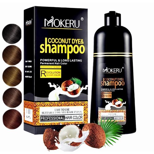 Generic MOKERU Professional Argan COCONUT Oil Hair Dye Color Shampoo 500 ML (Chestnut Brown)