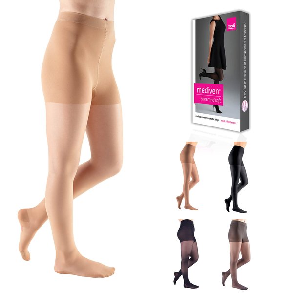 Medi Women's Sheer & Soft Firm Support Pantyhose, Pair