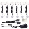 AIBOO 12V LED Under Cabinet Lights Kit 6 Pack Black Cord Aluminum Puck Lamps for Kitchen Counter Closet Lighting with Manual on/Off Switch 12W 6 Lights (4000K Natural White)