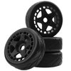 ShareGoo RC 1/8 Buggy Tires OD 4.09" Street Tires w/Plastic Wheel Rims 17mm Hex Compatible with Arrma 1/8 Typhon Talion Redcat Losi HPI HSP Kyosho 1/8 RC On Road Racing Car (5-Spoke)