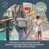 Dreambaby Grab ‘N Go Travel Booster Seat with Built-in Storage Space, Portable Highchair Booster Seat for Tables, High-Back Seat and Foldable for Baby Travel, Secured with a 3-Point Harness, Grey