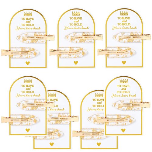 No Bend Hair Clips 5PCS 7PCS 9PCS Bridesmaid Proposal Gifts, Bridesmaid Hair Clips Gold Glitter Hair Clips, bridal shower cute hairpin Wedding party souvenir decoration gifts (Gold Hair Clip 7pcs)