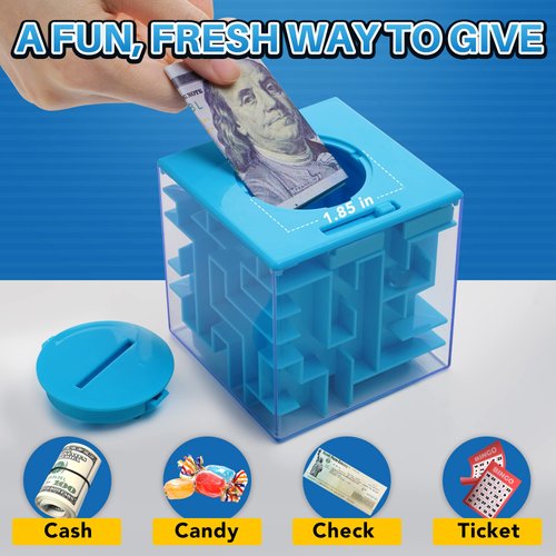 ZPISF 4 Pack Money Maze Puzzle Box, Perfect Money Holder Puzzle and Brain Teasers for Kids and Adults