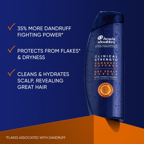 Head & Shoulders Dandruff Shampoo and Conditioner Set, Clinical Strength, Selenium Sulfide Formula, Dry Scalp Relief with Manuka Honey, Up to 100% Flake Protection, 13.5 & 9.1 Fl Oz, 2 Pack