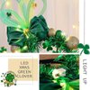 Coridy Light Up Balls Headbands LED Green Shamrock Clover Hairbands Xmas Hat Bow Hair Hoops St. Patrick's Day Head bands for Fashion Party Holiday Costume