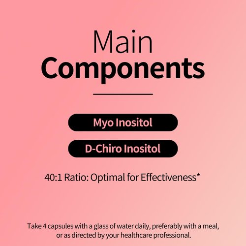 RUNICA Myo-Inositol & D-Chiro Inositol Supplement for Women - Ideal 40:1 Ratio -Support Women's Hormone Balance & Fertility & Ovarian Health - Vegan Powder Capsules - 60-Day Supply