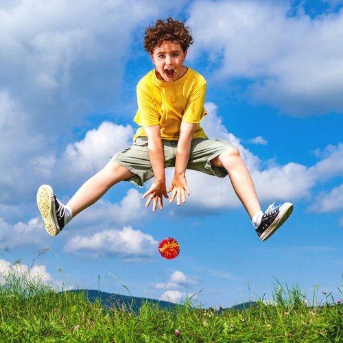 Hibery 5 Pack Monkey Stringy Balls, Great Sensory Toys Stress Balls, Rainbow Pom Bouncy Balls Games 90s Toys Fun Party Favor