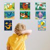 8 Packs Predrawn Canvas for Painting Kids Painting Canvas for Kids Painting Kits for Kids 4-8, 48 Paints, 8 Brushes 2 Easels, 8 6x8 Printed Canvas to Paint for Girls Boys and Beginners