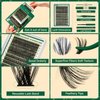 KEYYOU DIY Lash Extension Kit 300pcs Soft Lash Clusters 60D C Curl Easy to Apply with Lash Bond and Seal Lash Applicator Lash Remover Eyelash Extension Kit at Home(RMkit-60D-C-9-18mix)