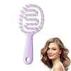 Scalp Massager Shampoo Brush for Hair Silicone Scalp Scrubber with Handle Curved Vented Scalp Scrubber Scalp Care Brush Soft Hair Shampoo Brush for Scalp Exfoliator and Dandruff Removal(Purple)