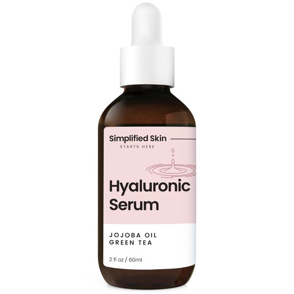 Hyaluronic Acid Vitamin C Serum for Face (2 oz) w/Green Tea for Timeless Anti-Aging, Moisturizing Retinol Serum Alternative, No Ordinary Wrinkle Treatment, Hydrating Face Serum Oil by Simplified Skin