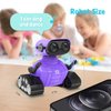 Playsheek Rechargeable Emo Robot with Auto-Demonstration - Remote Control Smart Robot Toy Gift for Kids Age 3+ - Purple
