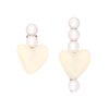 OJERRY Set of 2 Mismatched Pearl Beige Heart Hair Clip for Women, Classic Hair Alligator Clip Set, Kawaii Y2K Feminine Coquette Bow Aesthetic Gift Hair Accessories