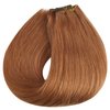 Full Shine 18 Inch Genius Weft Hair Extensions Human Hair Color Copper Human Hair Weft Sew In Hair Extensions Real Human Hair Auburn Hand Tied Hair Extensions Soft Silky Straight Hair 50G