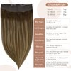 Fshine Hair Extensions Balayage Warm Brown to Honey Blonde 12 Inch 70g Human Hair Extensions Wire Invisible Hairpiece Natural Wire Extensions Secret Fish Line
