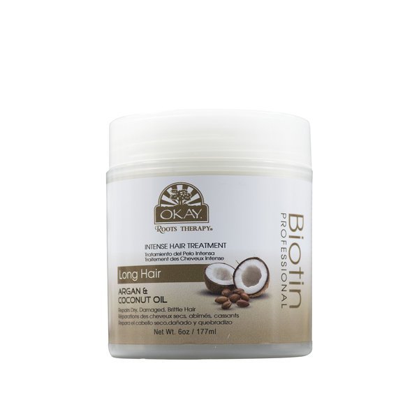Okay Roots Therapy Biotin Argan Coconut Professional Intense hair Treatment, 6 Ounce