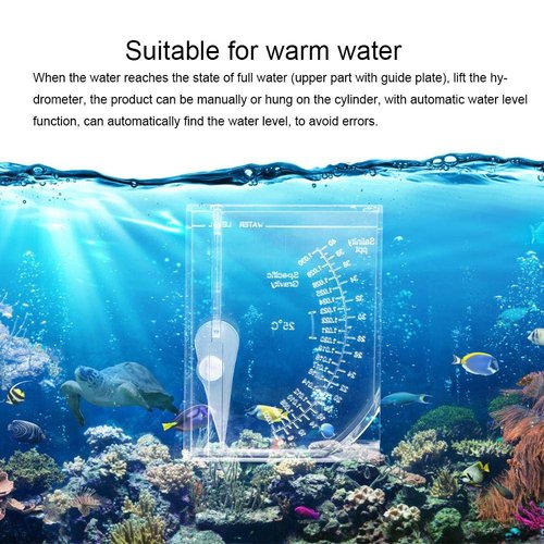 Aquarium Marine Test,Salinity Tester Aquarium Salinity Tester Seawater Salt Meter Fish Tank Salinity Measuring Device for Fish Tank Pond Saltwater Water