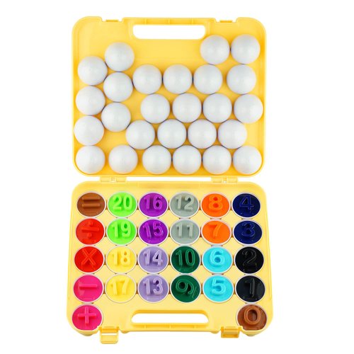 Dimple 26 Match and Play Numbers and Math Egg Easter Toy with Holder - Toddler STEM Toys - Numbers and Arithmetic Recognition Toys for Kids - Educational Color Sorting Toys - Gift for Kids