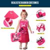Hapgo Girls Beauty Salon Set Pretend Play Stylist Hair Cutting Kit Hairdresser Toys with Hair Dryer, Scissors, Barber Apron and Styling Accessories
