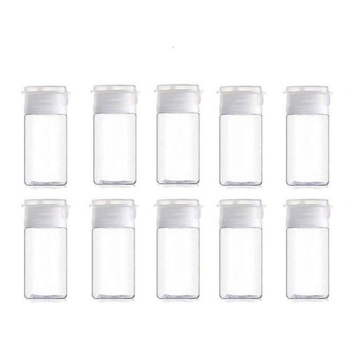 Onwon 10 Pcs 30 ml/1 oz Empty Plastic Sample Travel Size Plastic Empty Squeeze Bottle Container Jar Pot Vial with Flip Lid Perfect for Emollient Water Shower Gel Emulsion Etc