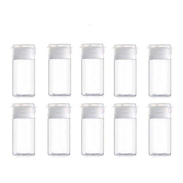 Onwon 10 Pcs 30 ml/1 oz Empty Plastic Sample Travel Size Plastic Empty Squeeze Bottle Container Jar Pot Vial with Flip Lid Perfect for Emollient Water Shower Gel Emulsion Etc