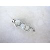 Platinum gray white stone silver metal alligator hair claw clip clamp for fine