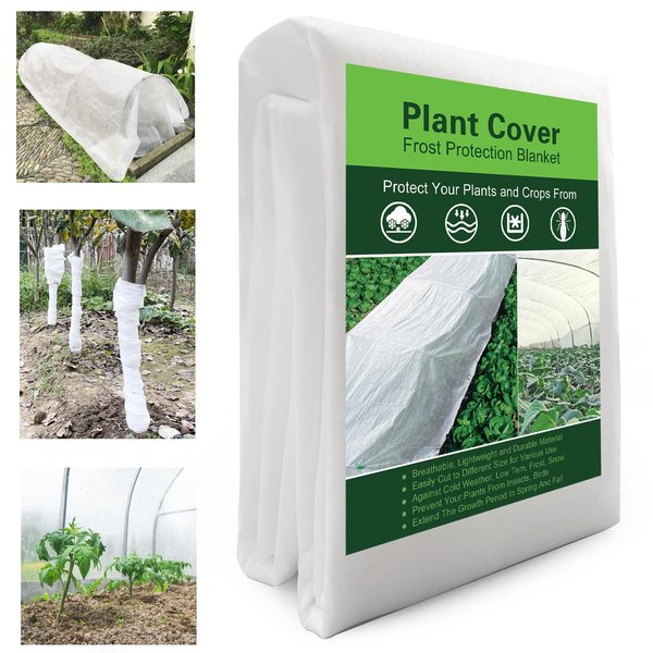 YFFSIDMY Plant Covers Freeze Protection, 6.5'x16' Frost Blankets for Outdoor Plants, Winter Tree Frost Cloth Plant Freeze Protection, Garden Heat Protection Floating Row Cover, White