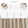 Lacer Hair Tape in Extensions Real Human Hair Double Side 20 Inch Color P#6/60A Piano Medium Brown Mixed with Platinum Blonde Seamless Remy Tape in Hair Extensions 50g Per Package 20 Pieces