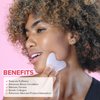 Skin Gym Rose Quartz Sculpty Heart Gua Sha Face Massager for Under Eye Bags, Puffy Eyes and Fine Lines Anti-Aging Face Lift Skin Care Beauty Tool
