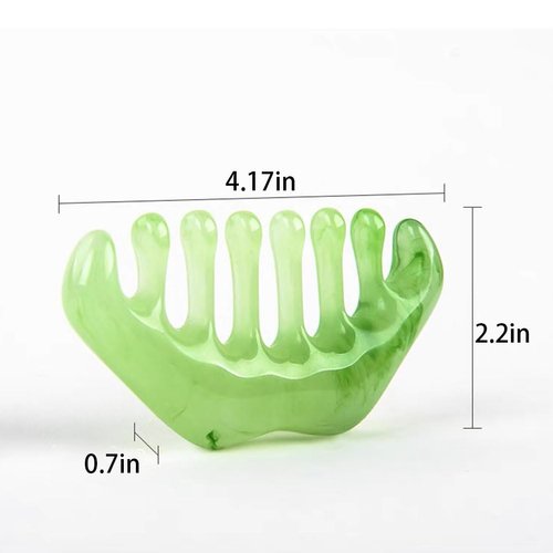 KuuGuu 2 PCS Jade Combs Massage Stone Hair Comb,ade Hair Comb Scalp Massager Comb Scalp Care Massage Tool,Gua Sha Comb…
