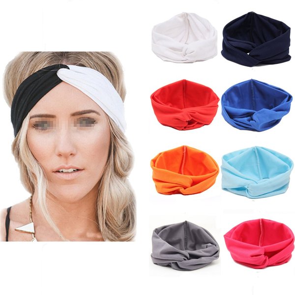 Flyusa FZBNSRKO Women Girls Turban Twist Headband Head Wrap Twisted Knotted Knot Soft Hair Band,White and Light Blue