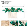 Foyte Crystal Bride Wedding Hair Comb Rhinestone Headpieces Leaf Side Hair Combs for Women and Girls (Green)