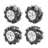 Swaytail Premium 97mm Mecanum Wheel for AGV Robot Car Chassis, Omni Directional Tire with 4pcs Metal 6mm Coupling Motor Connector for Arduino Raspberry Pi Microbit DIY RC Toy Part STEAM Maker Remote