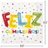 Unique Feliz Cumpleanos Birthday Balloons Multicolor Paper Luncheon Napkins (Pack of 16) - Eye-Catching & Eco-Friendly Napkins - Perfect for Memorable Birthday Parties