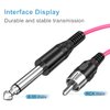 6-Feet Tattoo Clip Cord, Ancable 6.35mm to RCA Connector Silicone Tattoo Clip Cable Cord Suitable for Tattoo Pen, Rotary Tattoo Machine, Pink