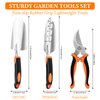 Lituford 3Pcs Garden Tools Set Hand Shovel Kit Trowel/Planting Shovel/Pruning Clippers with Non-Slip Rubber Grip Taking Care of The Indoor Plants Garden Trowel Gifts for Gardening Lovers (Orange)