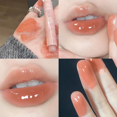 KWOLYKIM 2 Colors Jelly Lipsticks Glass Water Hydrating Heart Shaped Lipsticks Moisturizing Tinted Lip Gloss Long Lasting Beauty Makeup Plumping Gloss Lip Glaze Gift for Women Girls