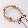 KorViSHOW Gold Leaf Headpiece Greek Goddess Bridal Hairband Golden Leaf Flower Crown Fairy Headwear for Women Girls Party Decoration Wedding Bride Accessories