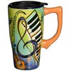 Spoontiques - Ceramic Travel Mugs - Music Cup - Hot or Cold Beverages - Gift for Coffee Lovers