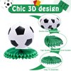 12 Pcs Soccer Honeycomb Centerpieces Sports Themed Table Decorations Sports Tabletop Honeycomb Ornaments for Soccer Themed Birthday Baby Shower Party Supplies Decor